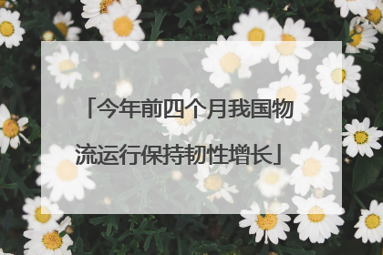 今年前四个月我国物流运行保持韧性增长