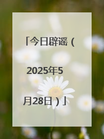 今日辟谣（2025年5月28日）