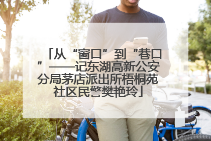 从“窗口”到“巷口”——记东湖高新公安分局茅店派出所梧桐苑社区民警樊艳玲