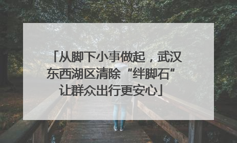 从脚下小事做起，武汉东西湖区清除“绊脚石”让群众出行更安心