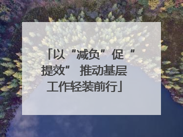 以“减负”促“提效” 推动基层工作轻装前行
