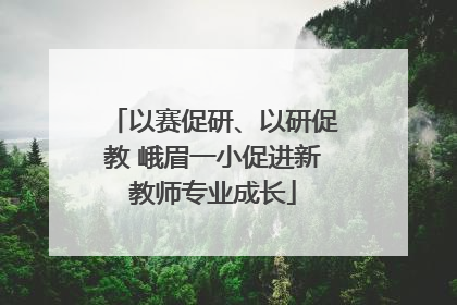 以赛促研、以研促教 峨眉一小促进新教师专业成长