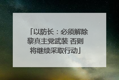以防长：必须解除黎真主党武装 否则将继续采取行动