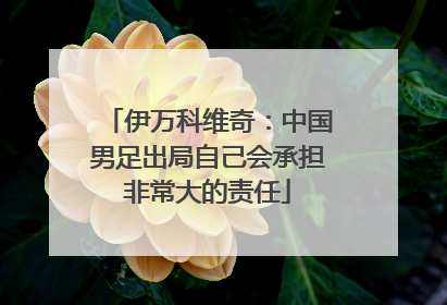 伊万科维奇：中国男足出局自己会承担非常大的责任