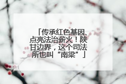传承红色基因、点亮法治薪火！陕甘边界，这个司法所也叫“南梁”