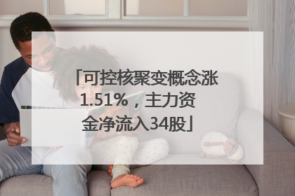可控核聚变概念涨1.51%，主力资金净流入34股