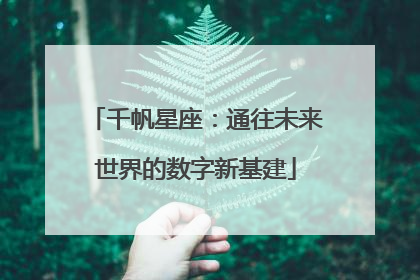 千帆星座：通往未来世界的数字新基建