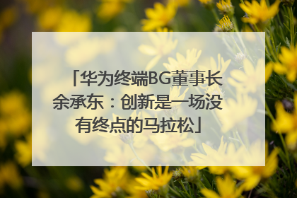 华为终端BG董事长余承东：创新是一场没有终点的马拉松