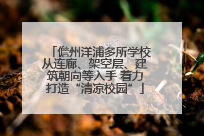 儋州洋浦多所学校从连廊、架空层、建筑朝向等入手 着力打造“清凉校园”