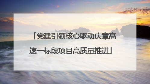 党建引领核心驱动庆章高速一标段项目高质量推进