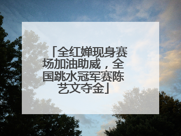 全红婵现身赛场加油助威，全国跳水冠军赛陈艺文夺金