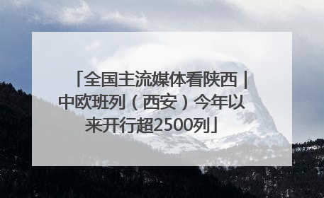 全国主流媒体看陕西｜中欧班列（西安）今年以来开行超2500列