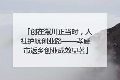 创在澴川正当时，人社护航创业路——孝感市返乡创业成效显著