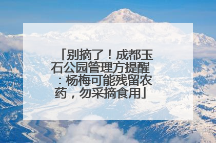 别摘了！成都玉石公园管理方提醒：杨梅可能残留农药，勿采摘食用