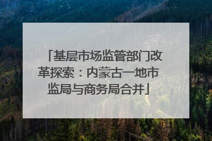 基层市场监管部门改革探索：内蒙古一地市监局与商务局合并