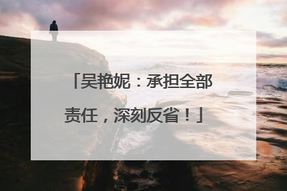 吴艳妮：承担全部责任，深刻反省！