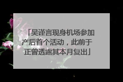 吴谨言现身机场参加产后首个活动，此前于正曾透露其本月复出