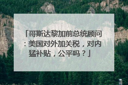 哥斯达黎加前总统顾问：美国对外加关税，对内猛补贴，公平吗？