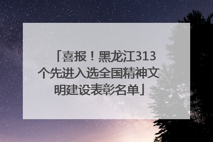 喜报！黑龙江313个先进入选全国精神文明建设表彰名单
