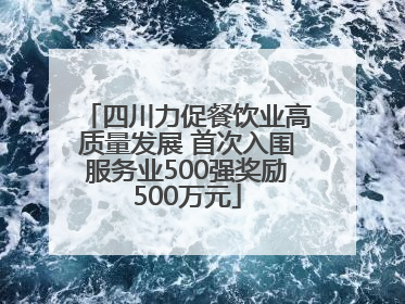 四川力促餐饮业高质量发展 首次入围服务业500强奖励500万元