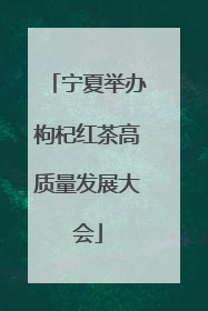 宁夏举办枸杞红茶高质量发展大会
