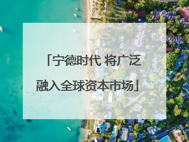 宁德时代 将广泛融入全球资本市场