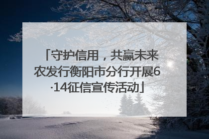 守护信用，共赢未来 农发行衡阳市分行开展6·14征信宣传活动