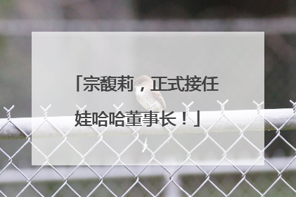 宗馥莉，正式接任娃哈哈董事长！