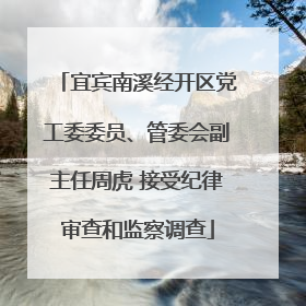 宜宾南溪经开区党工委委员、管委会副主任周虎 接受纪律审查和监察调查