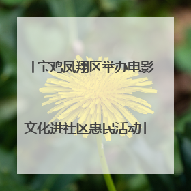 宝鸡凤翔区举办电影文化进社区惠民活动