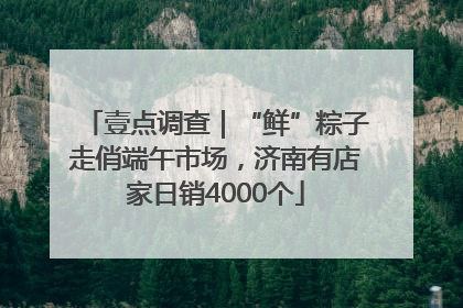 壹点调查｜“鲜”粽子走俏端午市场，济南有店家日销4000个