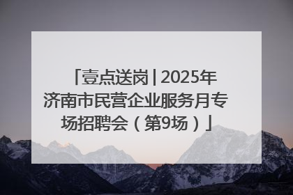 壹点送岗│2025年济南市民营企业服务月专场招聘会（第9场）