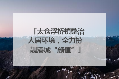 太仓浮桥镇整治人居环境，全力扮靓港城“颜值”