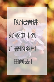 好记者讲好故事丨到广袤的乡村田间去