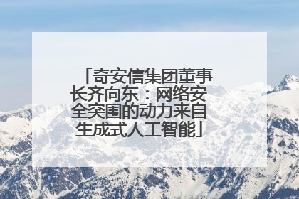 奇安信集团董事长齐向东：网络安全突围的动力来自生成式人工智能