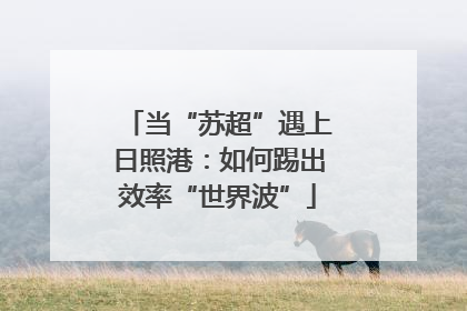 当“苏超”遇上日照港：如何踢出效率“世界波”
