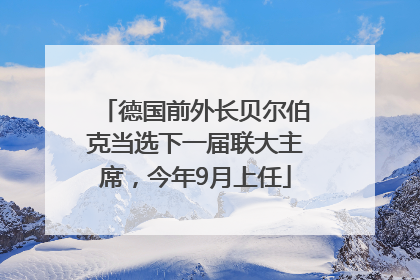 德国前外长贝尔伯克当选下一届联大主席，今年9月上任