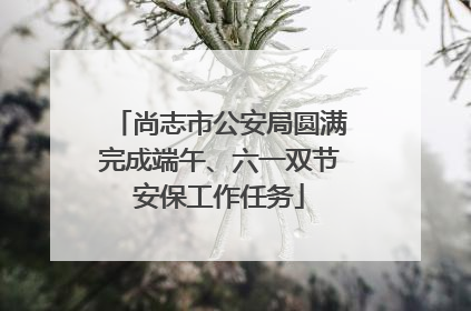 尚志市公安局圆满完成端午、六一双节安保工作任务