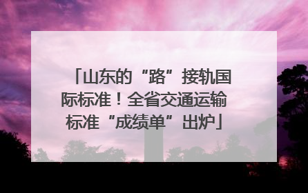 山东的“路”接轨国际标准！全省交通运输标准“成绩单”出炉