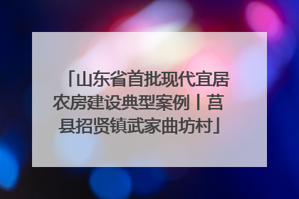 山东省首批现代宜居农房建设典型案例丨莒县招贤镇武家曲坊村
