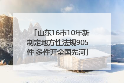 山东16市10年新制定地方性法规905件 多件开全国先河