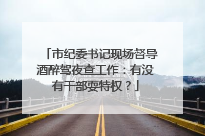 市纪委书记现场督导酒醉驾夜查工作：有没有干部耍特权？