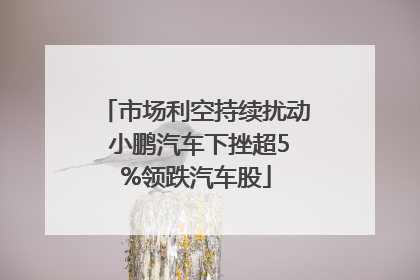 市场利空持续扰动 小鹏汽车下挫超5%领跌汽车股