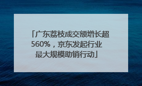 广东荔枝成交额增长超560%，京东发起行业最大规模助销行动