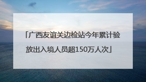 广西友谊关边检站今年累计验放出入境人员超150万人次