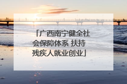 广西南宁健全社会保障体系 扶持残疾人就业创业
