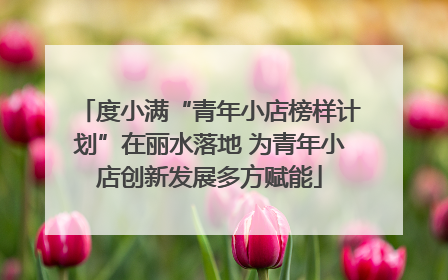 度小满“青年小店榜样计划”在丽水落地 为青年小店创新发展多方赋能