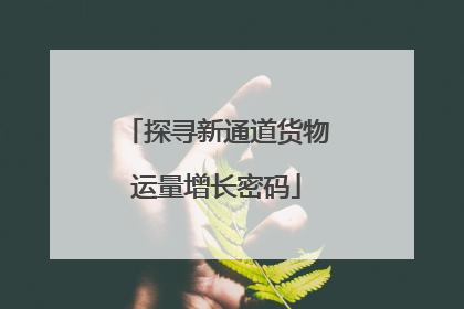 探寻新通道货物运量增长密码
