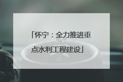怀宁：全力推进重点水利工程建设
