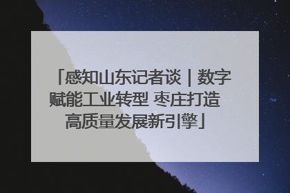 感知山东记者谈｜数字赋能工业转型 枣庄打造高质量发展新引擎